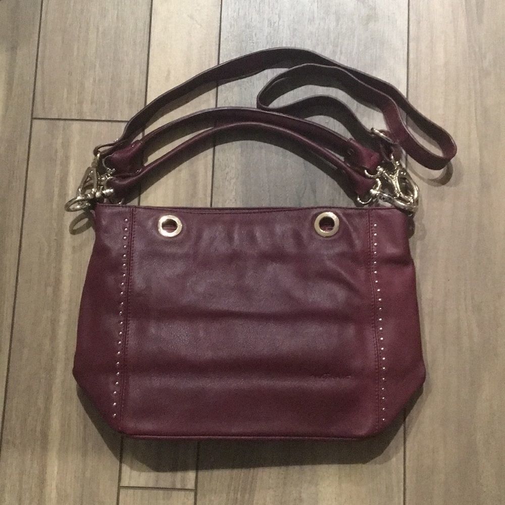 Frederic Leather Maroon Red Crossbody Purse Bag